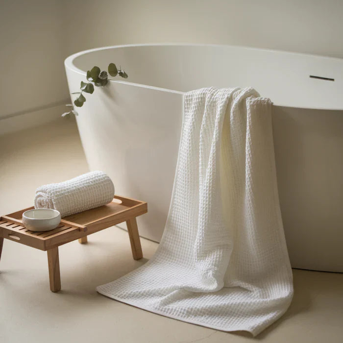 Egyptian Cotton Waffle Hand Towels - Soft Grey - 5 piece set